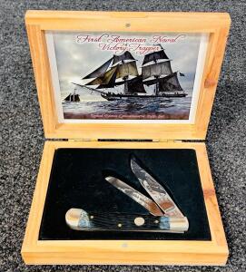 Limited Edition Commemorative Folding Knife- First American Naval Victory "Capture Of British Warship Edward April 7, 1776"