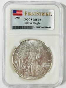 2023 FirstStrike PCGS MS70 Silver Eagle (We Do Not Know If This Item Is Real Please Inspect In Person)