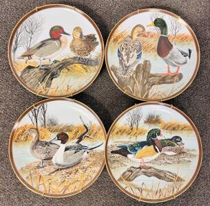 (4) Collector Plates From The Original Watercolor Painting By California Artist Richard G. Lowe- "The Original Wild Duck Collection"