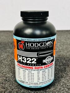 Full Bottle Of Hodgdon H322 Rifle Powder (1 Lb)