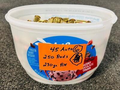 (250) Rnds Of 45 Auto 230 Gr. RN