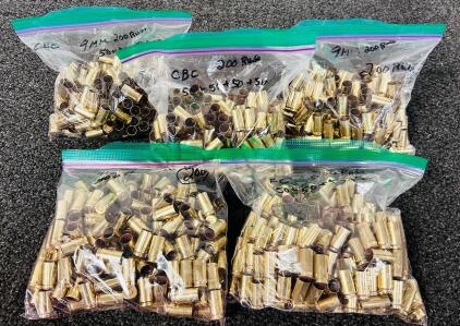 (1000) Count 9mm Brass Casings