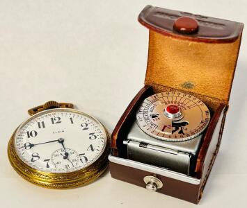 Vintage Walz Micro Meter and Elgin Pocket Watch