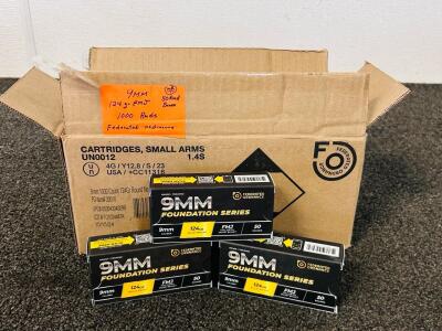 (1000) Rnds Of Federated Ordnance 9mm 124 Gr. FMJ