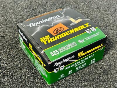(525) Rounds Of Remington .22 Thunderbolt 22 Long Rifle 40 Gr.