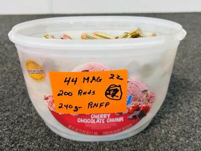 (200) Rnds. of 44 Mag. 240 Gr. RNFP