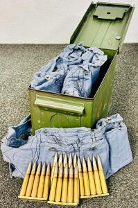 (420) Rounds Of Surplus 8mm Mauser In Metal Ammo Box: (6) Total Bandoliers