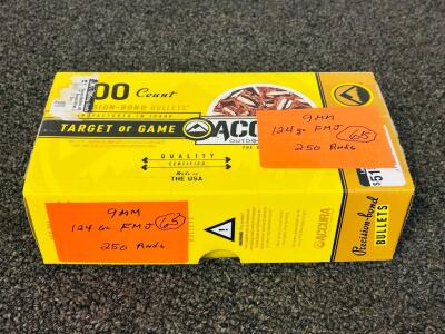 (250) Rnds Of 9mm 124 Gr. FMJ
