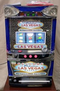 Fabulous Las Vegas Nevada" Themed Skill-Stop Slot Machine, Comes With Bag Of Tokens To Play With, Original Instructions Manual And The Original Key To Open The Machine