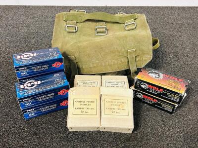 Green Canvas Military Bag With 7,62 mm Ammo