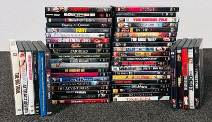 Large Collection Of DVD Movies Including: Fury, Jarhead, Animal Attraction, Prince Of Persia, Parker, The Book Of Eli, DejaVu, After The Sunset and Many More