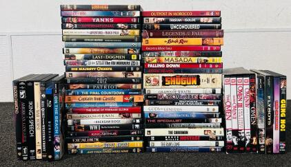 Large Collection Of DVD Movies Mostly War Related: The Patriot, Cold Mountain, Hacksaw Ridge, Shogun, Lord Of War, Stolen Honor And Many More