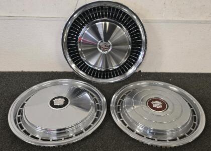 (3) Classic Cadillac Hub Caps