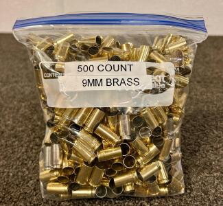 (500) Count Mixed 9mm Brass Casings