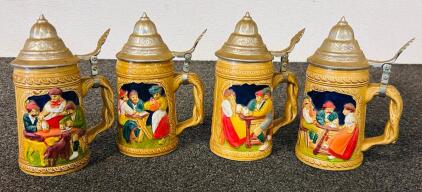 (4) Collectible Beer Steins