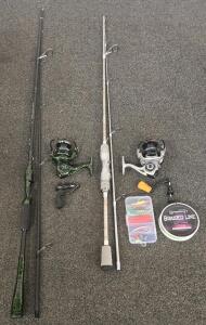 Sougayilang (1) 6' And (1) 7' Fishing Rod And Reel Setsz New In Box