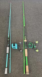 OneBass (1) 7' And (1) 6.5' Fishing Rod And Reel Combos- New In Box