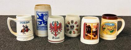 (6) Collectible Beer Steins