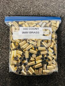 (500) Count 9mm Brass Casings