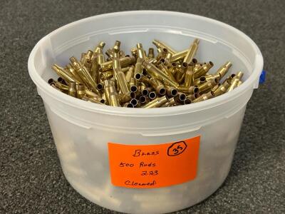 (500) Count .223 Cleaned Brass Casings