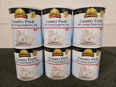 (6) 1 LB Cans Of Nonfat Dry Milk