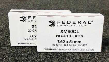 (40) Rnds Of Federal 7.62x51mm 149 Gr. FMJ