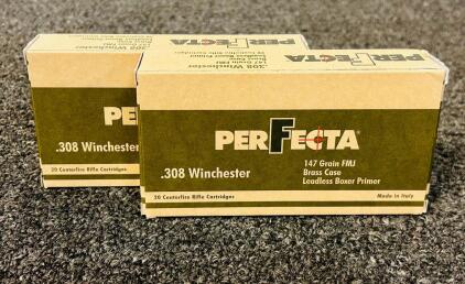 (40) Rnds of Perfecta .308 Winchester 147 Gr. FMJ