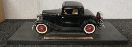 1932 Ford 3-Window Diecast Car On Display Stand