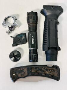 Firearm Accessories and Buck Folding Knife