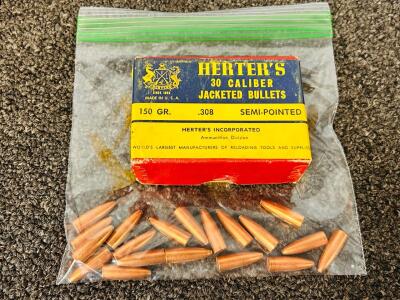 Herter's 30 Caliber Jacketed Bullets 150 Gr.