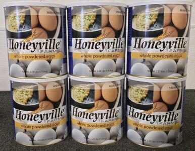 Survival Food- (6) Cans Whole Powdered Eggs, 2.25lbs Cans