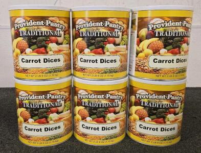 Survival Food, (6) Cans Carrot Dices, 2lbs 9oz Cans