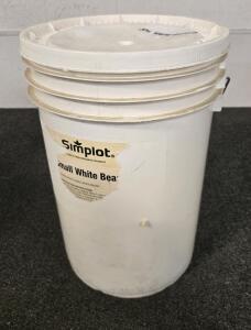 Food Storage Bucket Of Small White Beans