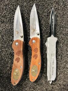 (2) Folding Knives and (1) In-And-Out Knife