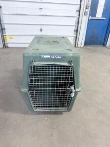 Petmate Pet Porter Hard-sided Carrier, Green, 32x22.5x24 in, Metal Door