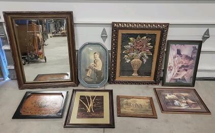 (7) Pictures W/Frames (1) Mirror