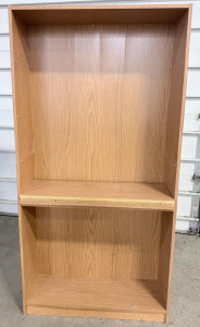 Light Wood Bookshelf, Particle Board with Veneer, 4 Shelves, 60x30x12 inches