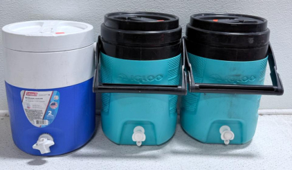 Coleman 2 Gallon Beverage Cooler & Igloo 1 Gallon Coolers Set