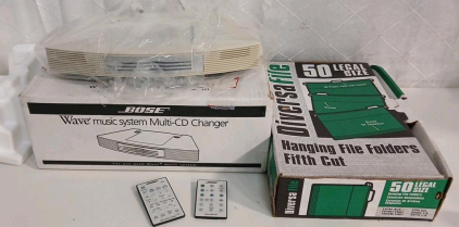 Bose Wave Music System Mulit-CD Changer & Approx(50) Hanging File Folders