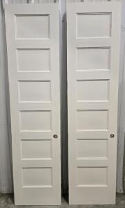 (2) XL Bevel-Style Modern Primed Hollow Core Wood Door - 23&frac34;" x 95⅞"