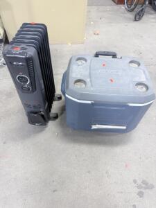 Coleman 50 Qt Cooler, Oil-Filled Radiator Heater, Blue/Gray