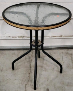 Glass Patio Table 24.25"x24.25"x 28"