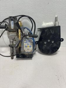 Champion MiniBrute AC35 Magnetic Drill Press. Lippert ToyLok retractable anti-theft cable system