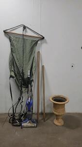 (1)Sky Chair (1) Bissell Vacuum (1) Flower Pot