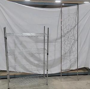 Metal Shelving Unit, 4 Shelves, 3' x 36" x 14", Metallic