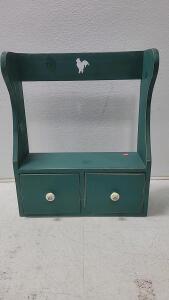 (1) 27"x7"x20" Storage Bench (1) 3'x35"x7" 3 Layer Shelf W/ Drawers