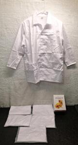 (5) Kid's Lab Coats, Size 2XL & (1) Kid's Snack Box