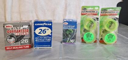 (2) 26" Bicycle Tire Tubes, (1) 16" Bicycle Tire Tube & (2) 2-Piece Sets Of Slime Bicycle Tire Liners