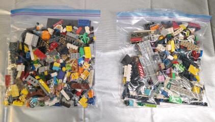 (2) 1-Pound Bags Of Assorted Lego Bricks, Blocks & Parts