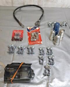 (1) 75Watt Inverter, (4) Battery Terminal Cleaners & Assorted Battery Terminal Connectors